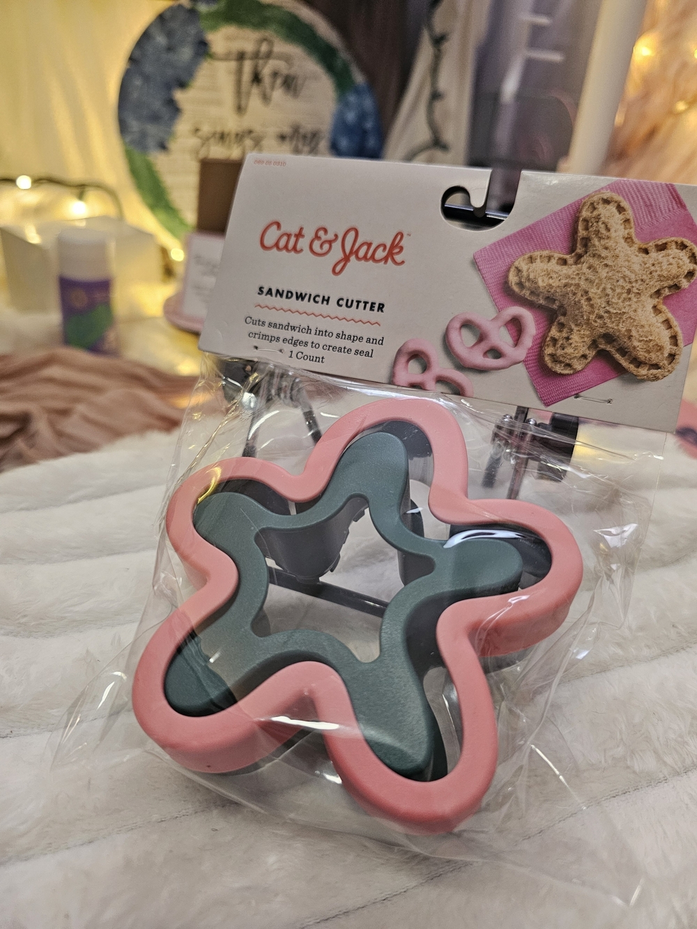 Cat & Jack Pink and Gray Starfish Sandwich Cutter